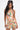 A woman with long black hair in high ponytails wears the vibrant FLOUNCE CORSET MINI DRESS featuring a strapless floral design with pleats, a fitted bodice, and a flared skirt. She stands gracefully against a plain white background.