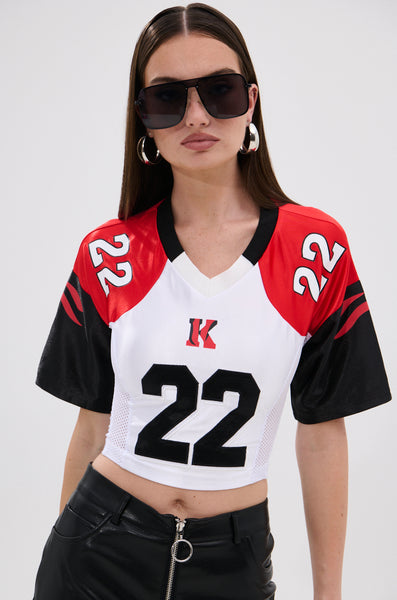 トップス DUELLING CHERRIES FITTED JERSEY TOP CATCH MY VIBE CORSETED JERSEY TOP – AKIRA