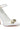 The AZALEA WANG ESMARIA WHITE METAL EMBELLISHED PUMP features a pointed toe, ankle strap, stiletto heel, gold metallic accents, tan sole, and a sleek patent finish for a sophisticated look.