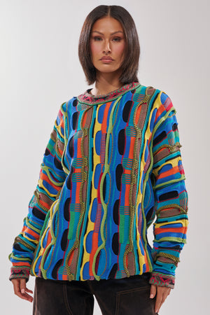 VINTAGE COOL OVERSIZED MULTI COLOR SWEATER – AKIRA