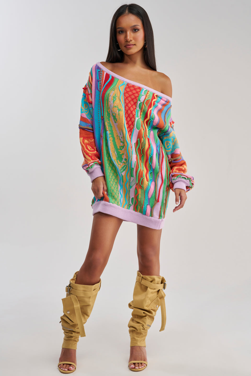 oversized sweater mini dress Trendy, Chic Women's Clothing Boutique Promesa Cable Knit Mini Dress for Women, Espresso, 60% Cotton, 40% Acrylic Lane 201
