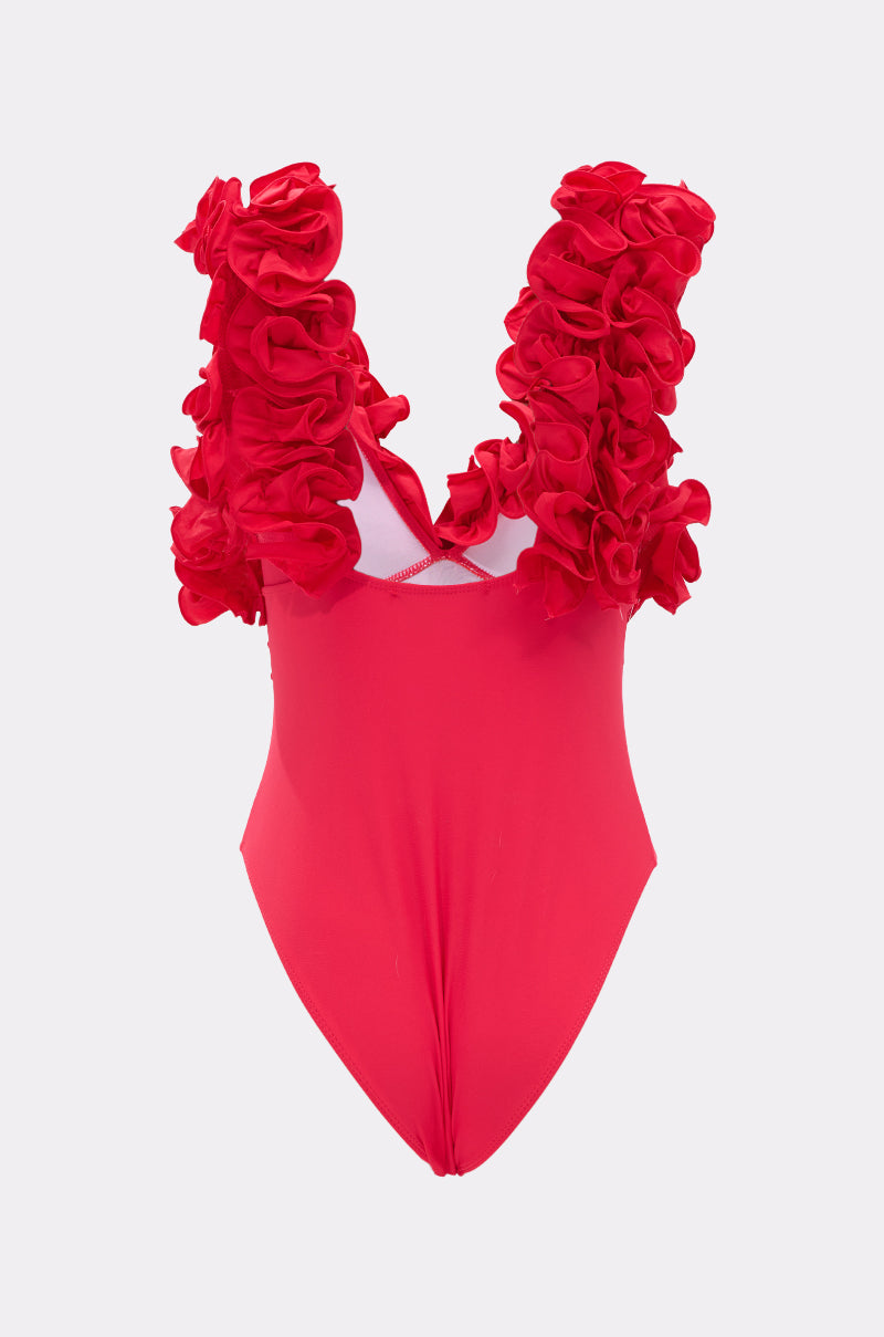【海外限定】REISSワンピース☆Cream/Red Sasha Printed Ruffle REISS Sasha Printed Ruffle-Trim Dress in Pink | endource