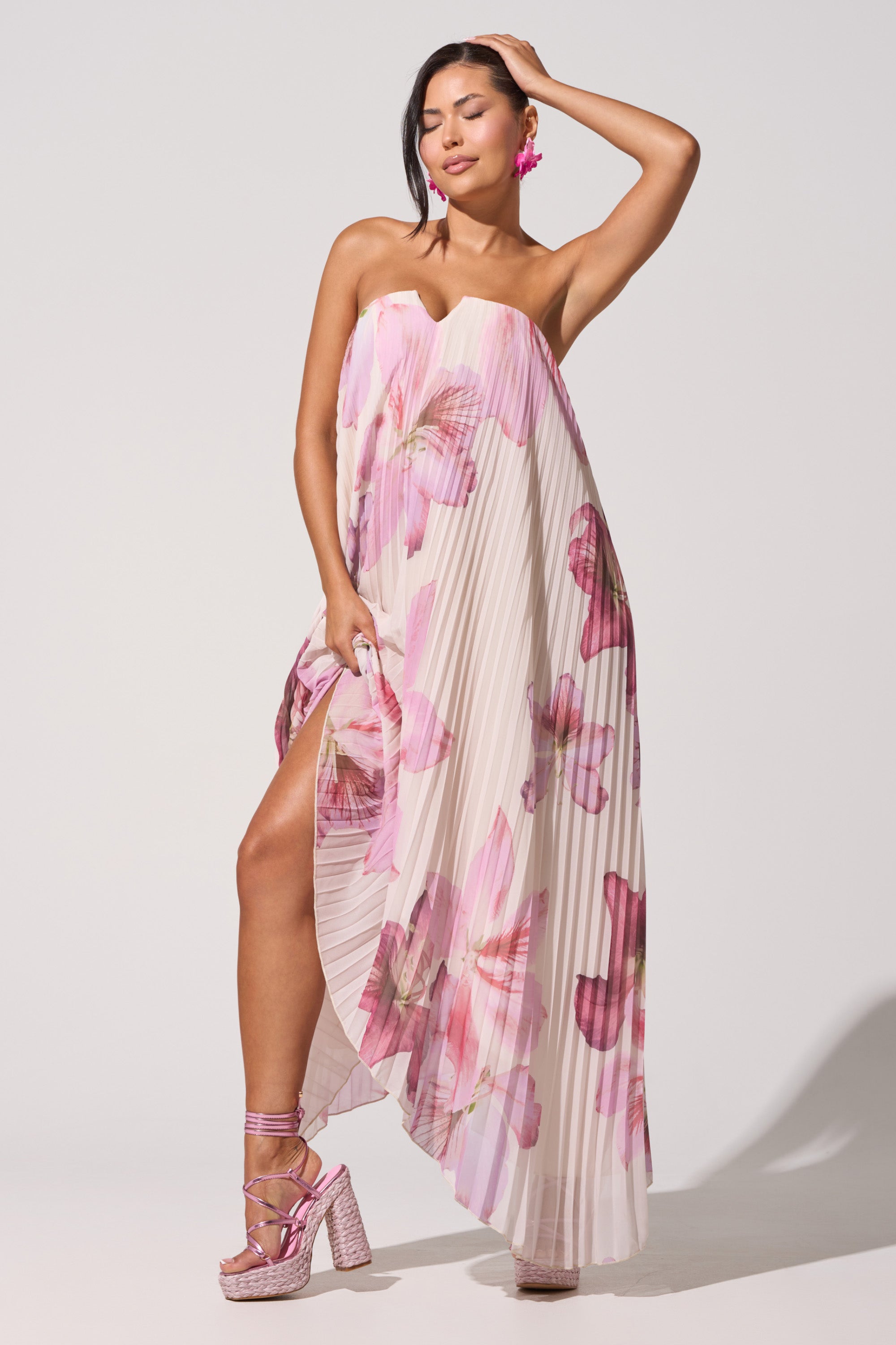 Juliana Strapless Floral Maxi Dress