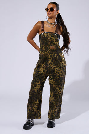 エルロデオ　アニマル　オーバーオール TALLY LEOPARD PRINT OVERALLS – AKIRA