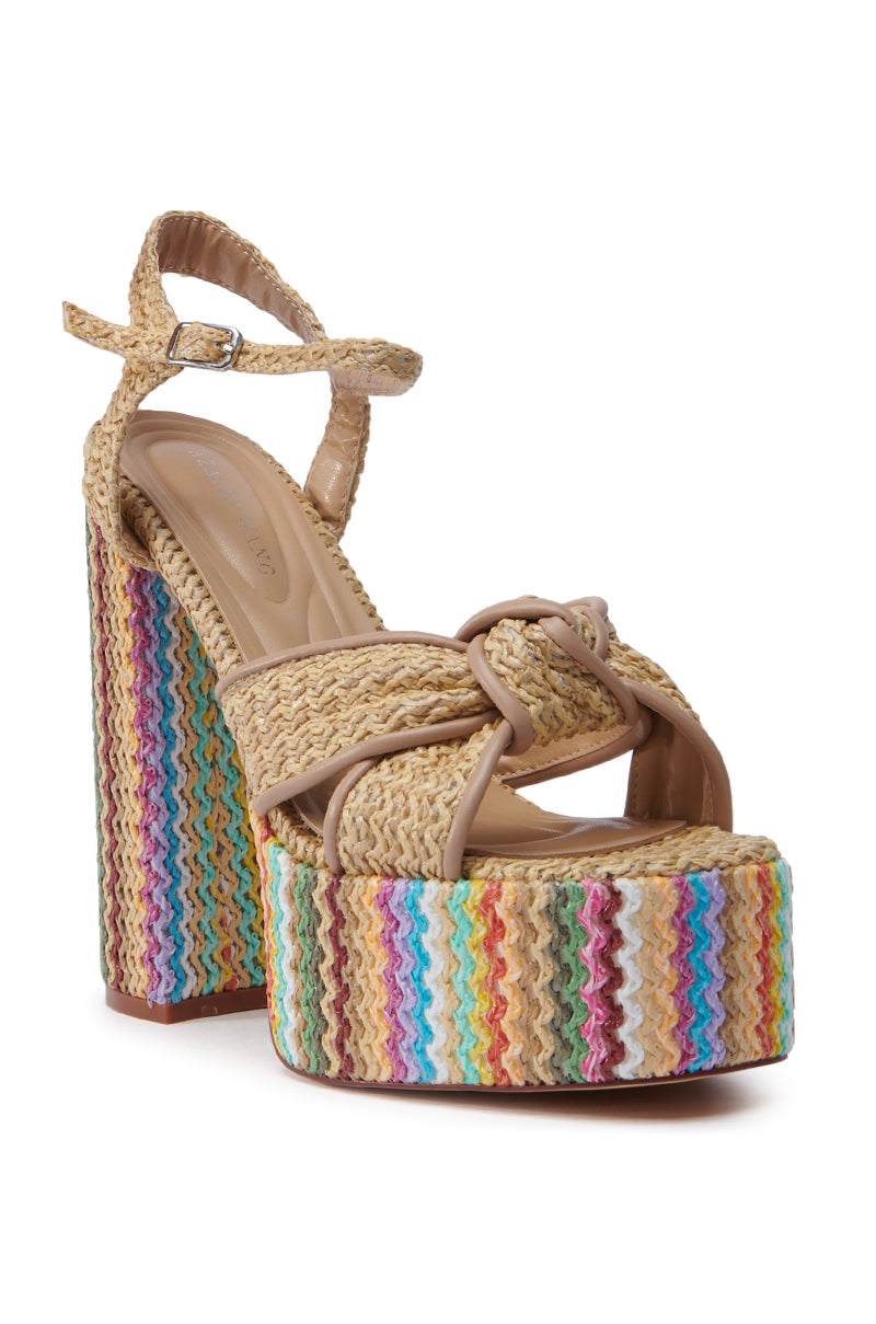 AZALEA WANG FLAVIA MULTI RAFFIA PLATFORM SANDAL – AKIRA