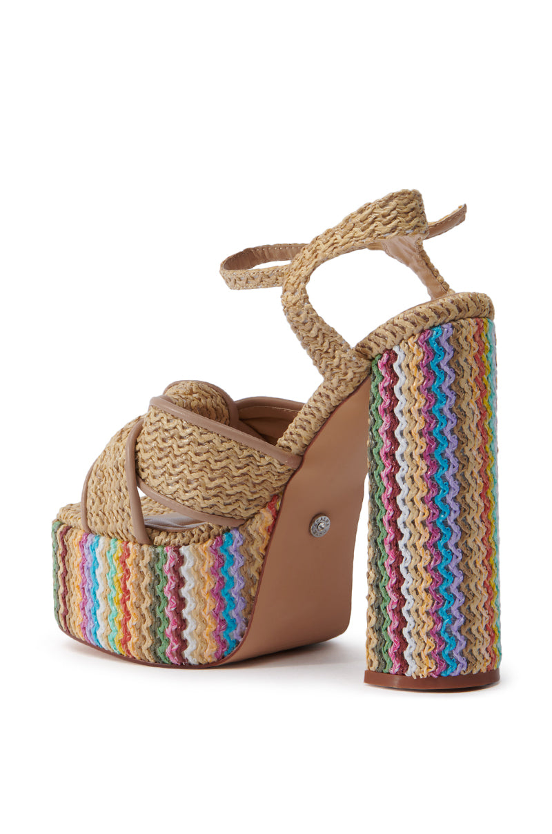 AZALEA WANG FLAVIA MULTI RAFFIA PLATFORM SANDAL – AKIRA