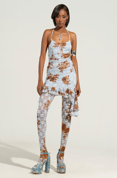 dress leggings FOR THE GIRLYS FLORAL LACE MINI AND TIGHTS SET – AKIRA Size:3A Lounge * Rise Pink & Blue Tye _okendo:syndication_key:CL136385059