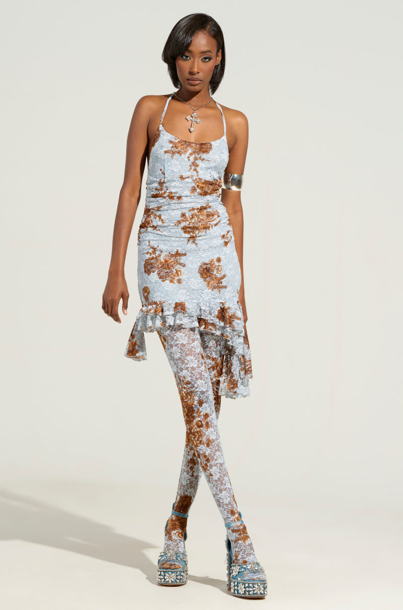 FOR THE GIRLYS FLORAL LACE MINI DRESS AND TIGHTS SET AKIRA FOR THE GIRLYS FLORAL LACE MINI DRESS AND TIGHTS SET AKIRA