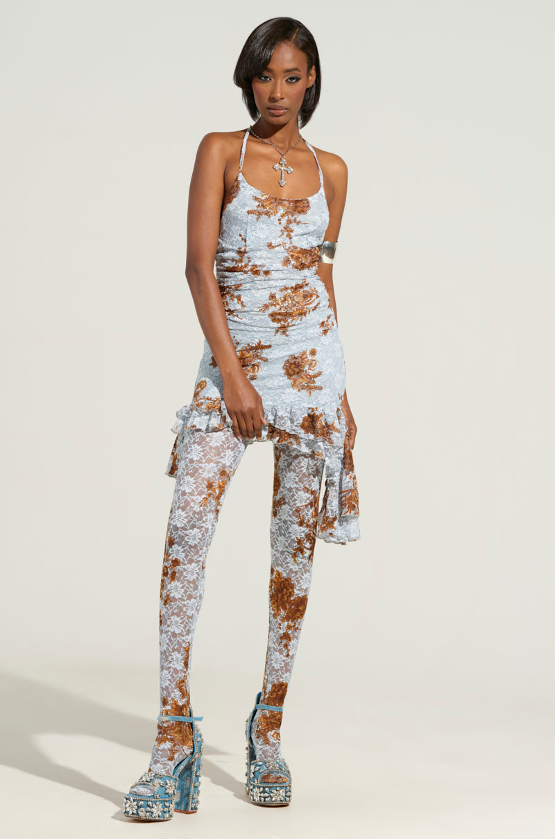 FOR THE GIRLYS FLORAL LACE MINI DRESS AND TIGHTS SET AKIRA FOR THE GIRLYS FLORAL LACE MINI DRESS AND TIGHTS SET AKIRA