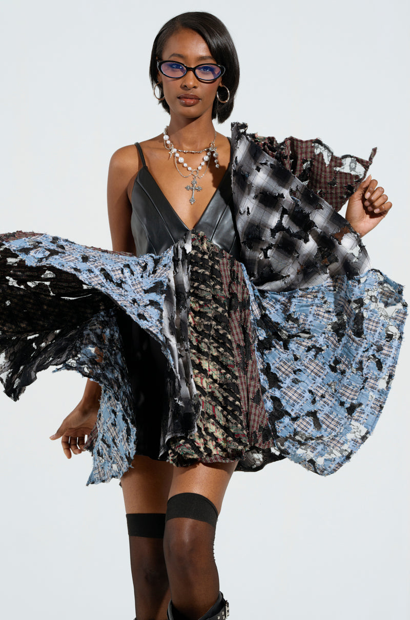 knee length dresses for ladies Terry Plaid Layered Fit And Flare Dress  Wendy's Simply Beautiful Boutique