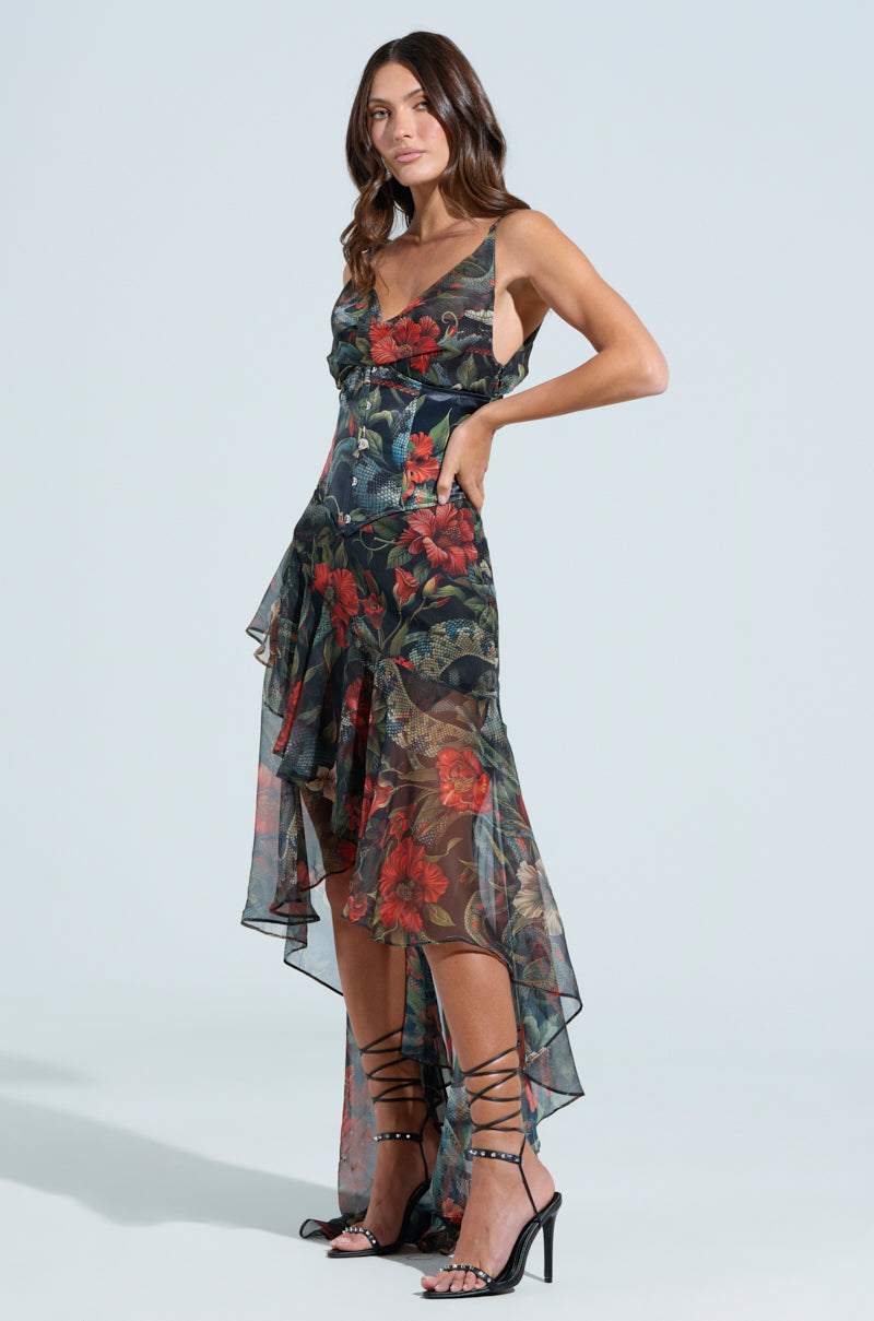 NO ONE LIKE ME PRINTED MIDI DRESS – AKIRA