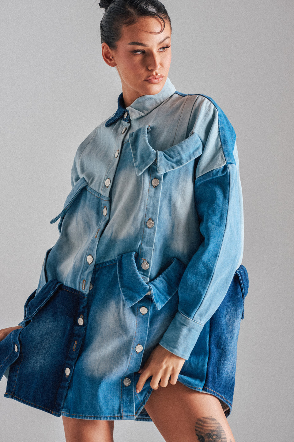 AKIRA Monday Blues Denim Mini Dress