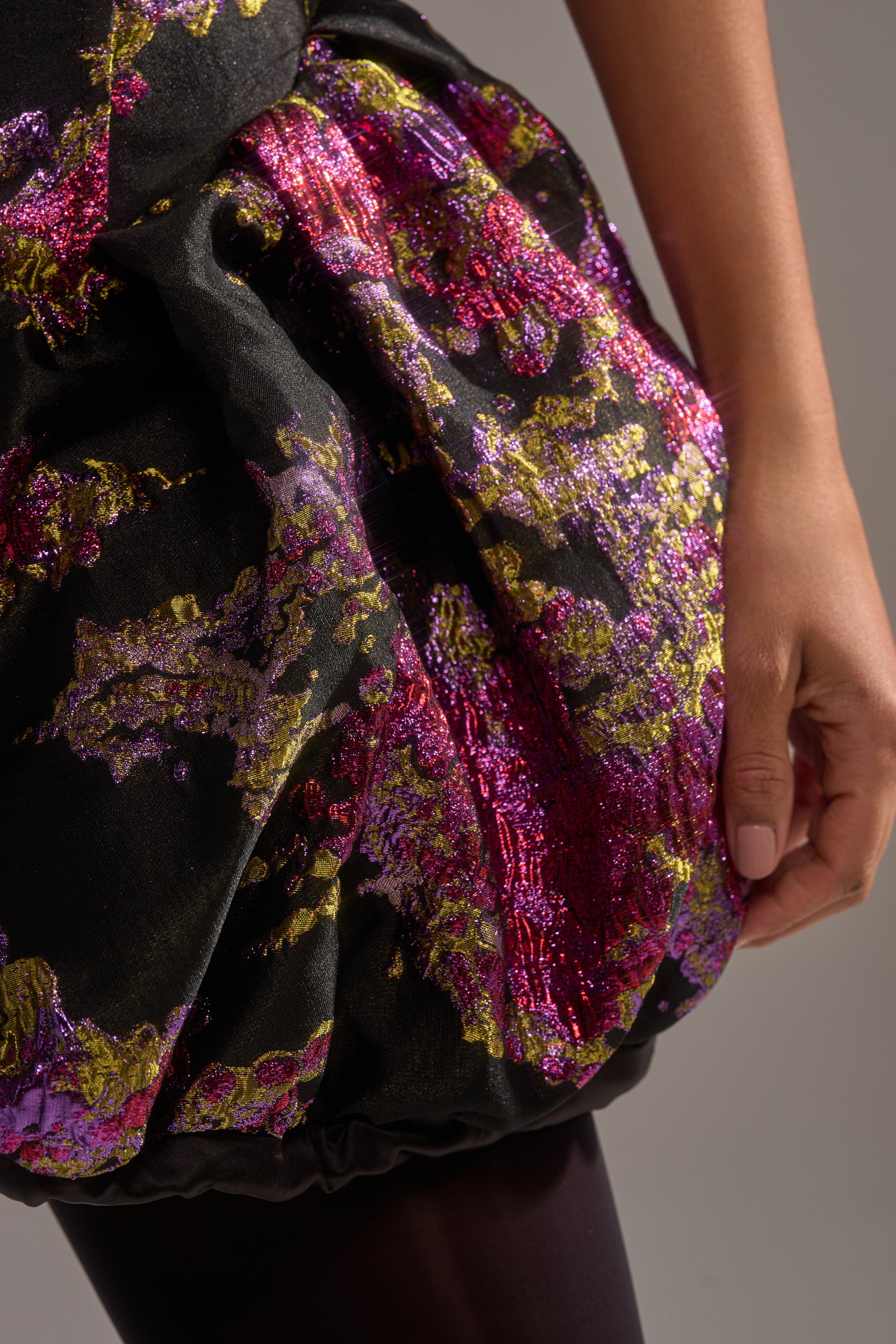 Akira Show Stopper Brocade Mini Dress in Purple