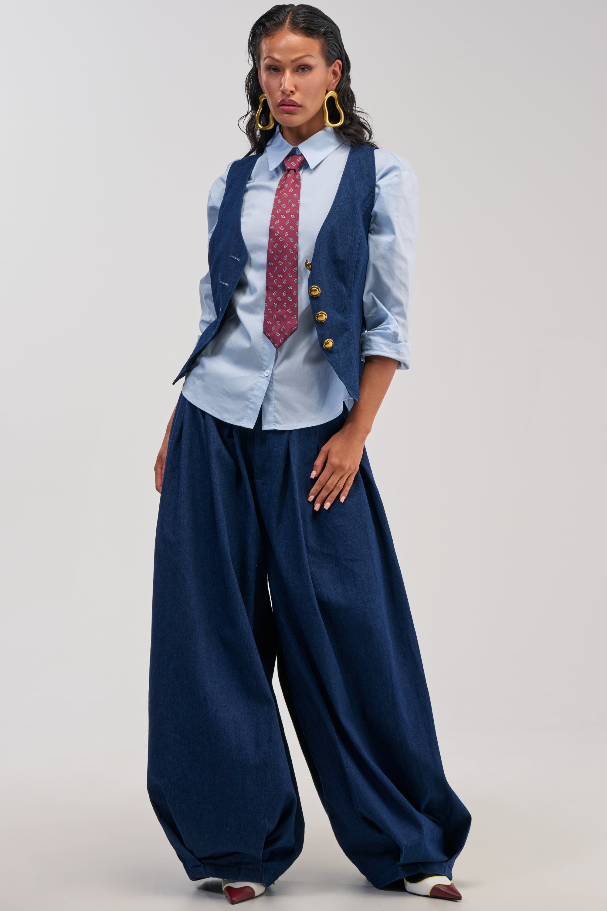 denim dress pants women AKIRA Business In The Front Trouser Alice + Olivia Carla 11 1/4 rise Size:Size XXL YGroup_Y25512T
