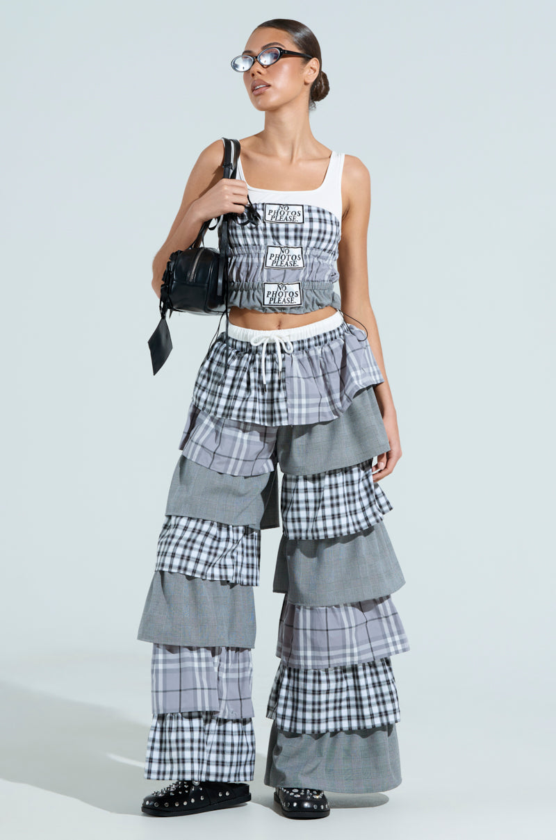 NO PHOTOS PLEASE PLAID PANT – AKIRA