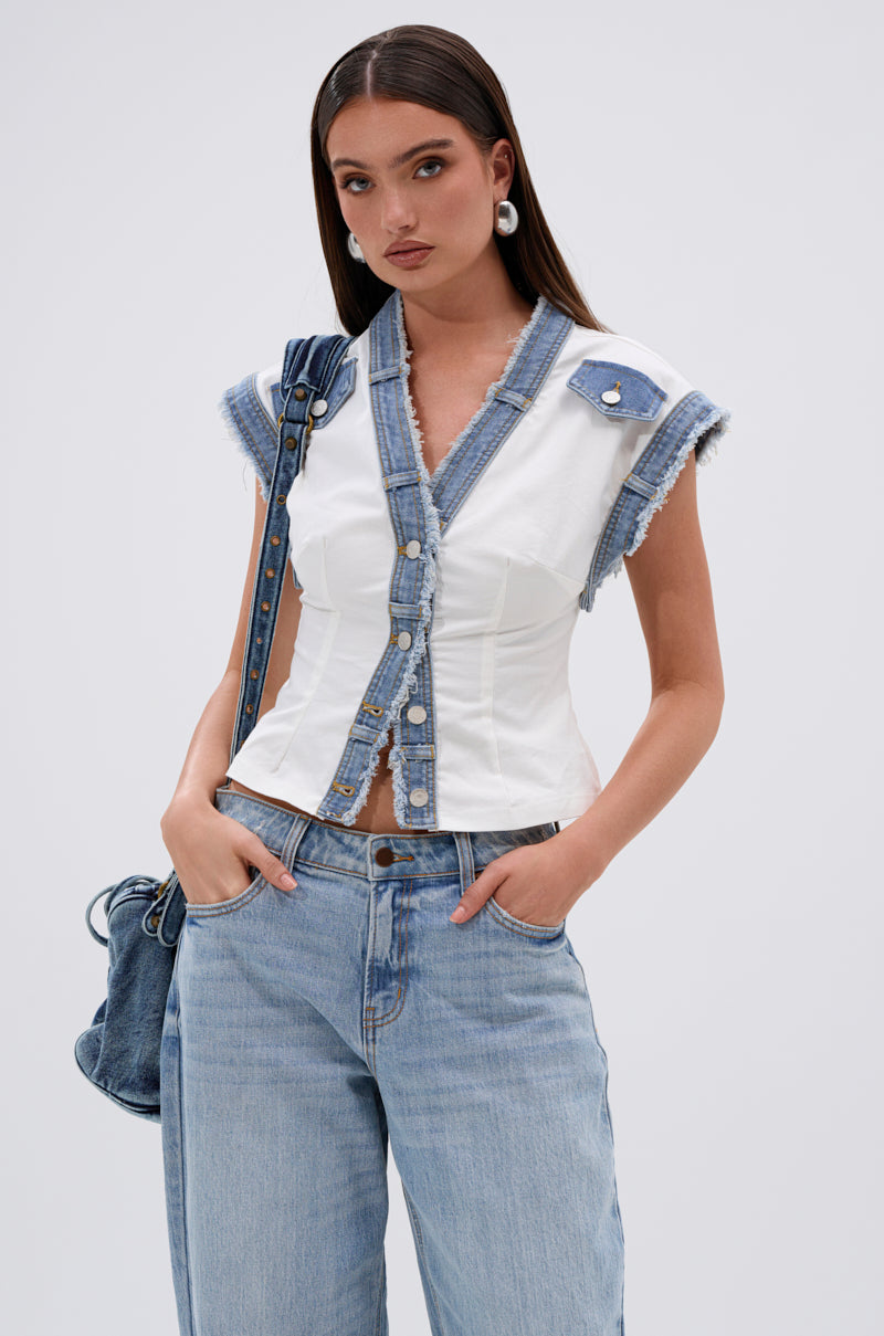 DENIM BABY BUTTON DOWN TOP