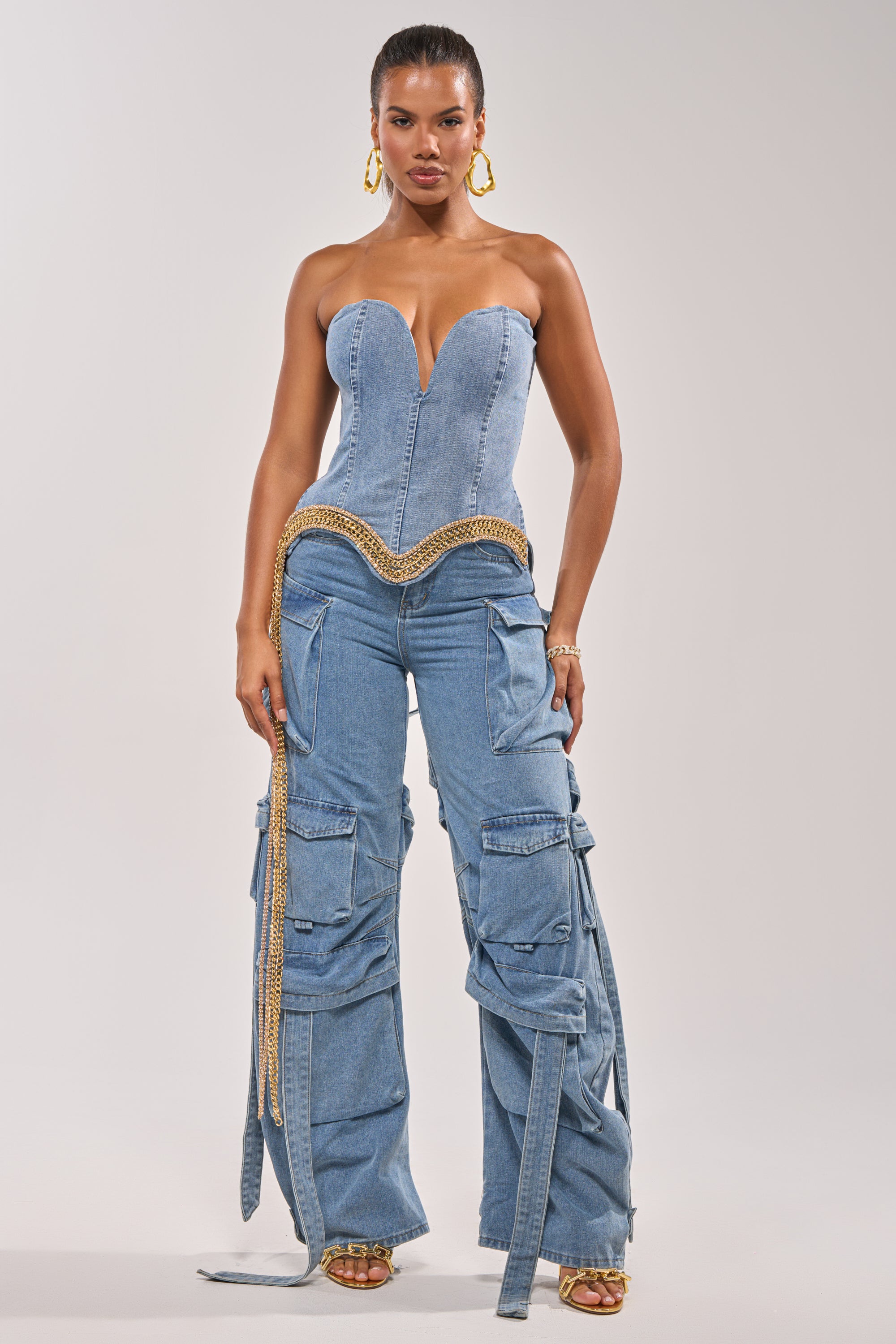 SHOW IT OFF DENIM CORSET – AKIRA