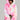 A person is striking a pose in the COTTON CANDY SKIES MULTI FAUX FUR BOMBER, showcasing vibrant shades of pink, white, and pastels. Paired with a camouflage-patterned skirt, the ensemble stands out brilliantly against the plain background.