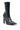 The AZALEA WANG GRYFFON BLACK STILETO BOOTIE features a pointed toe, high block heel with rainbow spike studs in vertical rows, and a smooth faux leather finish for sleek, standout style.