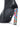 Close-up of the AZALEA WANG GRYFFON BLACK STILETO BOOTIE in faux leather, with a side zipper, high heel decorated with rainbow spike studs, and a border of small rhinestones.