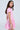 ALINA PLEATED KNIT FIT AND FLARE MINI DRESS IN PINK MULTI