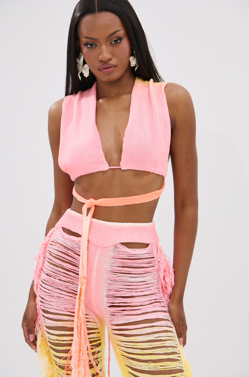 TIME TO DANCE CUTOUT FRINGE PANT AND TOP SET – AKIRA