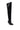 The AZALEA WANG HALINA BLACK SNAKE THIGH HIGH BOOT is a single black, over-the-knee stiletto with a pointed toe and textured snake leather finish, styled like classic thigh-high boots, shown on a white background.