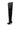 The AZALEA WANG HALINA BLACK SNAKE THIGH HIGH BOOT features a pointed toe, stiletto heel, side zipper, and textured snake-print leather, shown as a single black thigh-high boot against a white background.