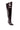The AZALEA WANG HALINA Burgundy Croc Stiletto Boot is a tall, over-the-knee boot with a pointed toe, stiletto heel, and glossy faux crocodile leather in burgundy, showcased against a white background.