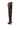 The AZALEA WANG HALINA CHOCOLATE THIGH HIGH BOOT, a brown faux suede, pointed toe boot with a side zipper and stiletto heel, is shown against a white background.