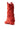The AZALEA WANG HAWKSTON RED RUCHED WESTERN BOOTIE, in vibrant faux suede with a pointed toe and chunky heel, is displayed from a rear three-quarter view on a white background.