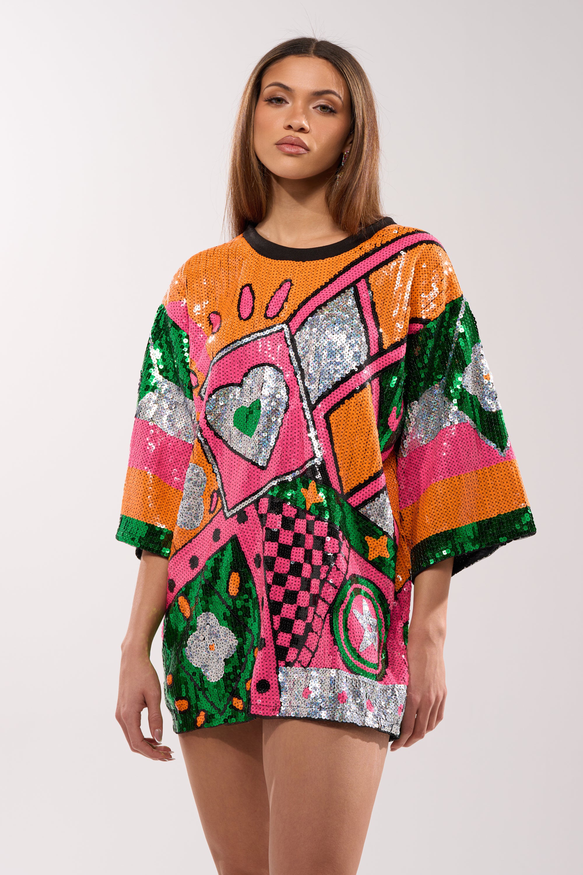 HOUSE OF HEARTS SEQUIN TSHIRT DRESS AKIRA HOUSE OF HEARTS SEQUIN TSHIRT DRESS AKIRA