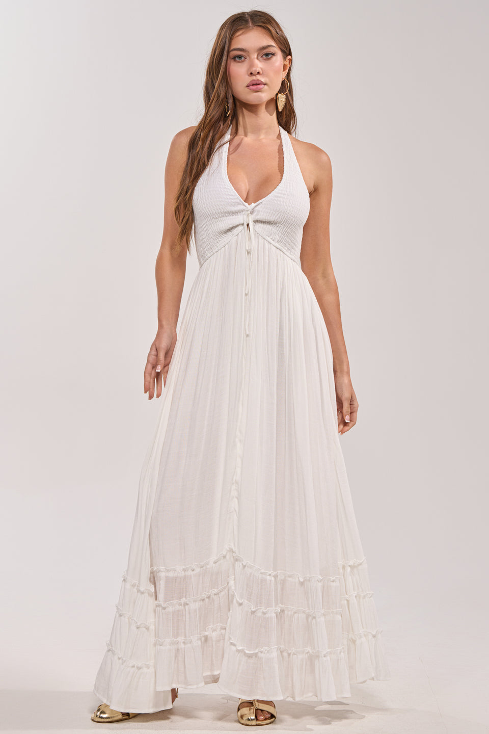 white loose dress THIS IS MY DATE MAXI DRESS IN WHITE – AKIRA