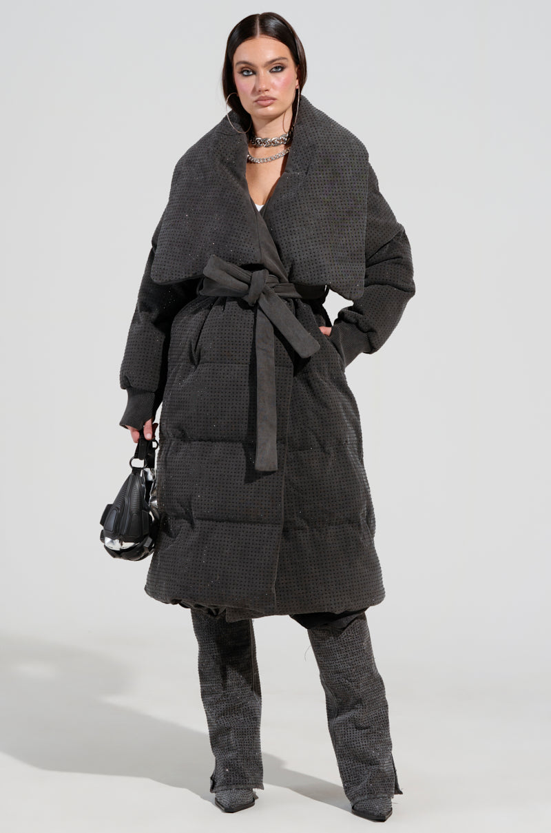 Men's Black Hooded Long Puffer Jacket - Wessi