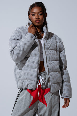 ジャケット・アウター DIANTE Accent color knit docking puffy HOUDINI-MIDGREY1_9319f042-fef2