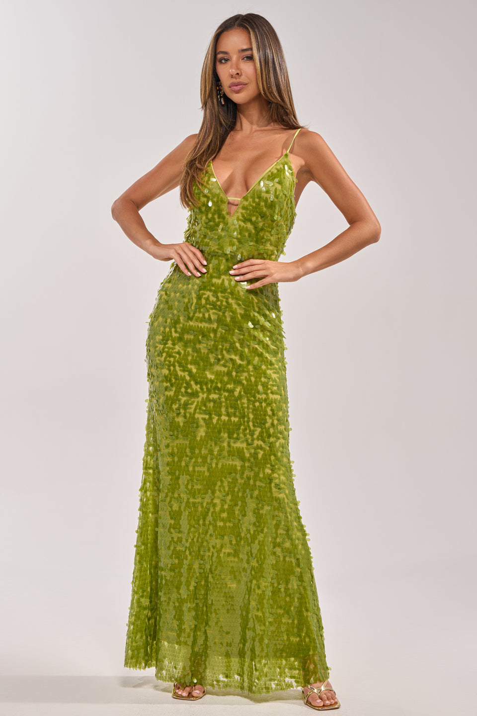 light green sequin maxi dress Higher Level Sequin Maxi Dress