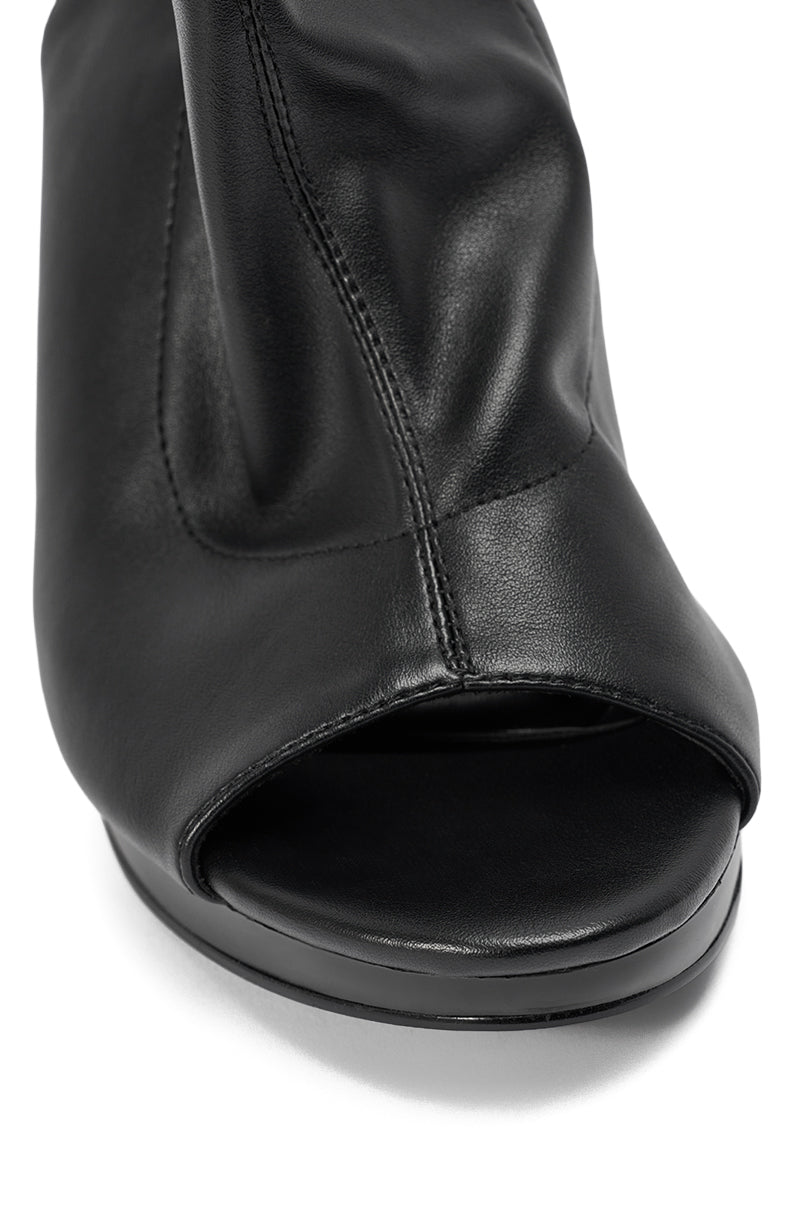 aya AZEALA WANG ILYSSA BLACK NOVELTY WEDGE KNEE HIGH BOOTIE – AKIRA