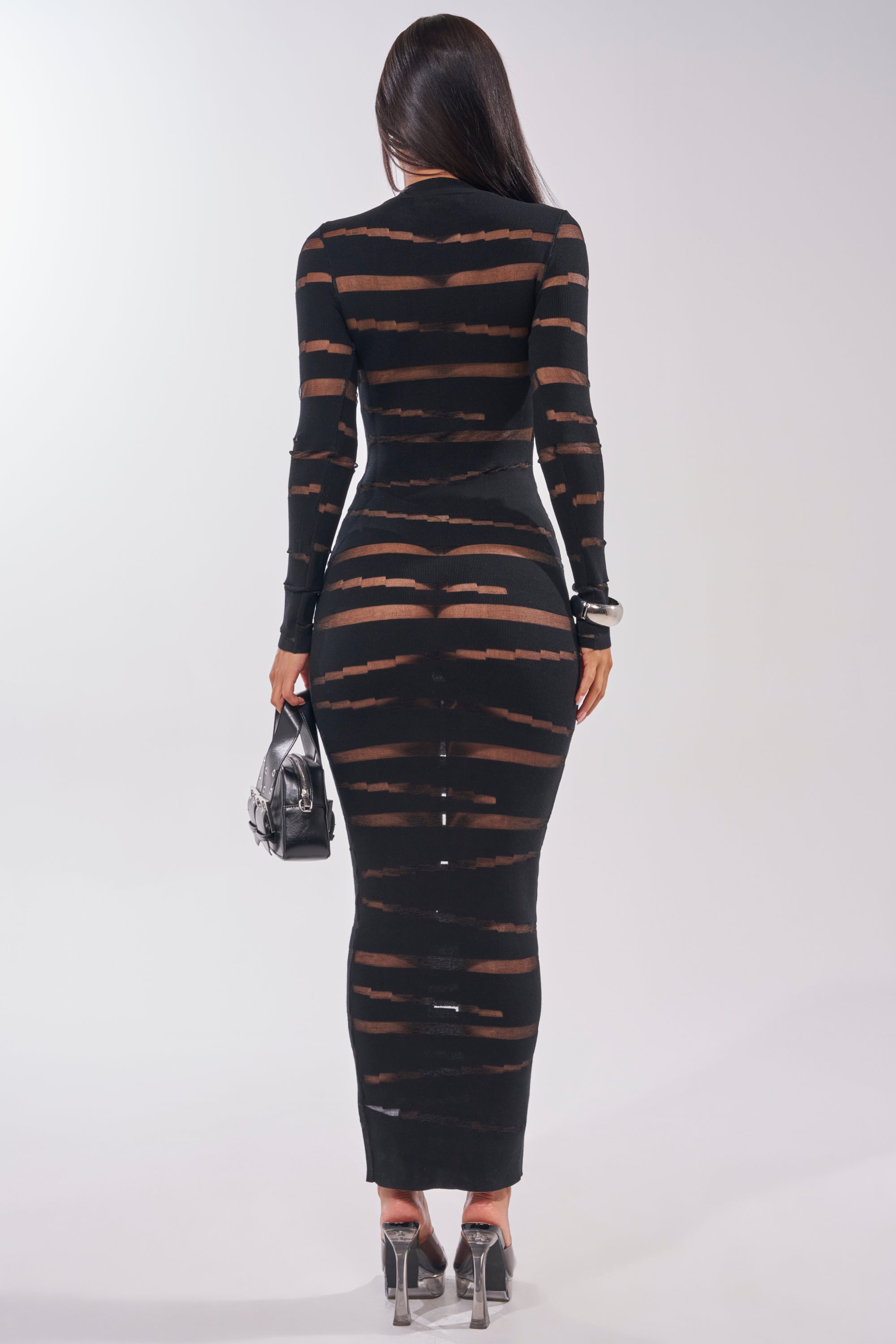 AKIRA Cut It Out Long Sleeve Knit Maxi Dress | Black | Size Medium AKIRA Cut It Out Long Sleeve Knit Maxi Dress | Black | Size Medium