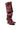 The AZALEA WANG IMOGINE BURGUNDY STILETTO SNAP BOOT is a supple leather boot with a dramatically slouched, wrinkled design, pointed toe, and silver snap buttons along the side.