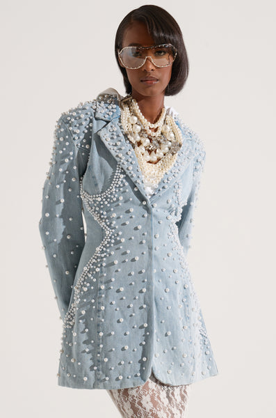 ALIX PEARL EMBELLISHED BLAZER – AKIRA