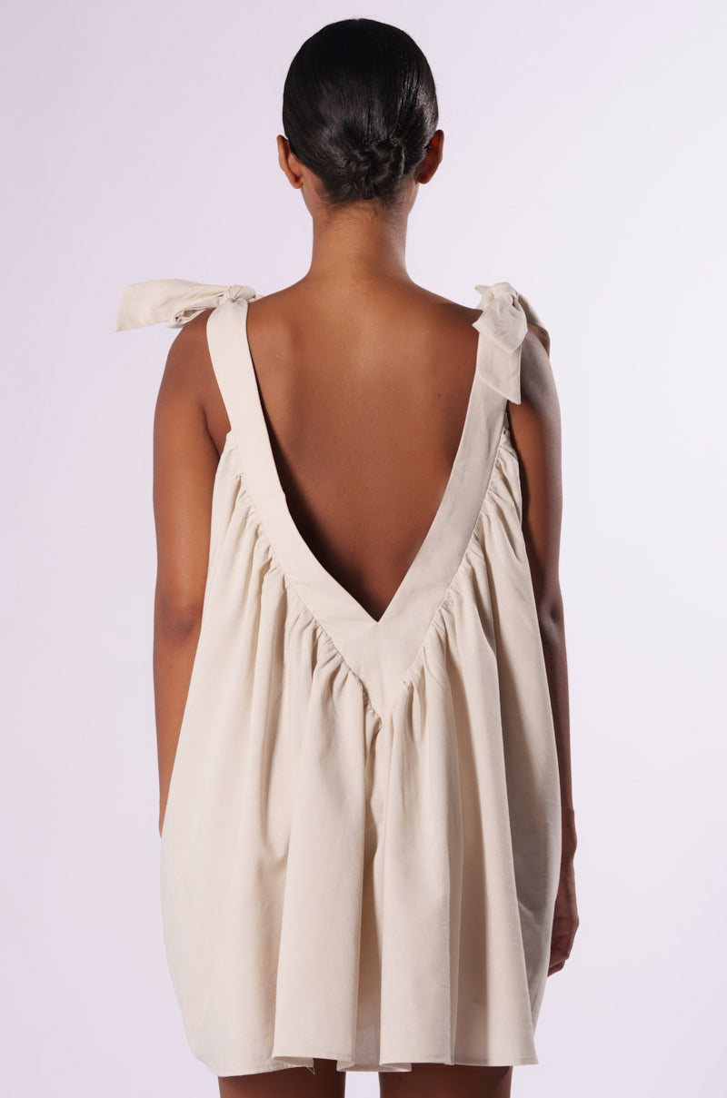 Linen Backless Suspender Dress - A-Line Summer Strap Dress for Girls Linen Backless Suspender Dress - A-Line Summer Strap Dress for Girls