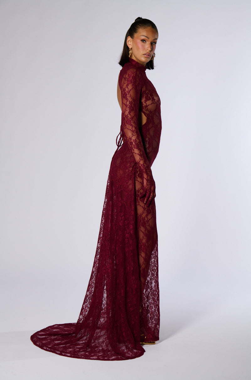 WORK THE ROOM LACE MAXI DRESS – AKIRA