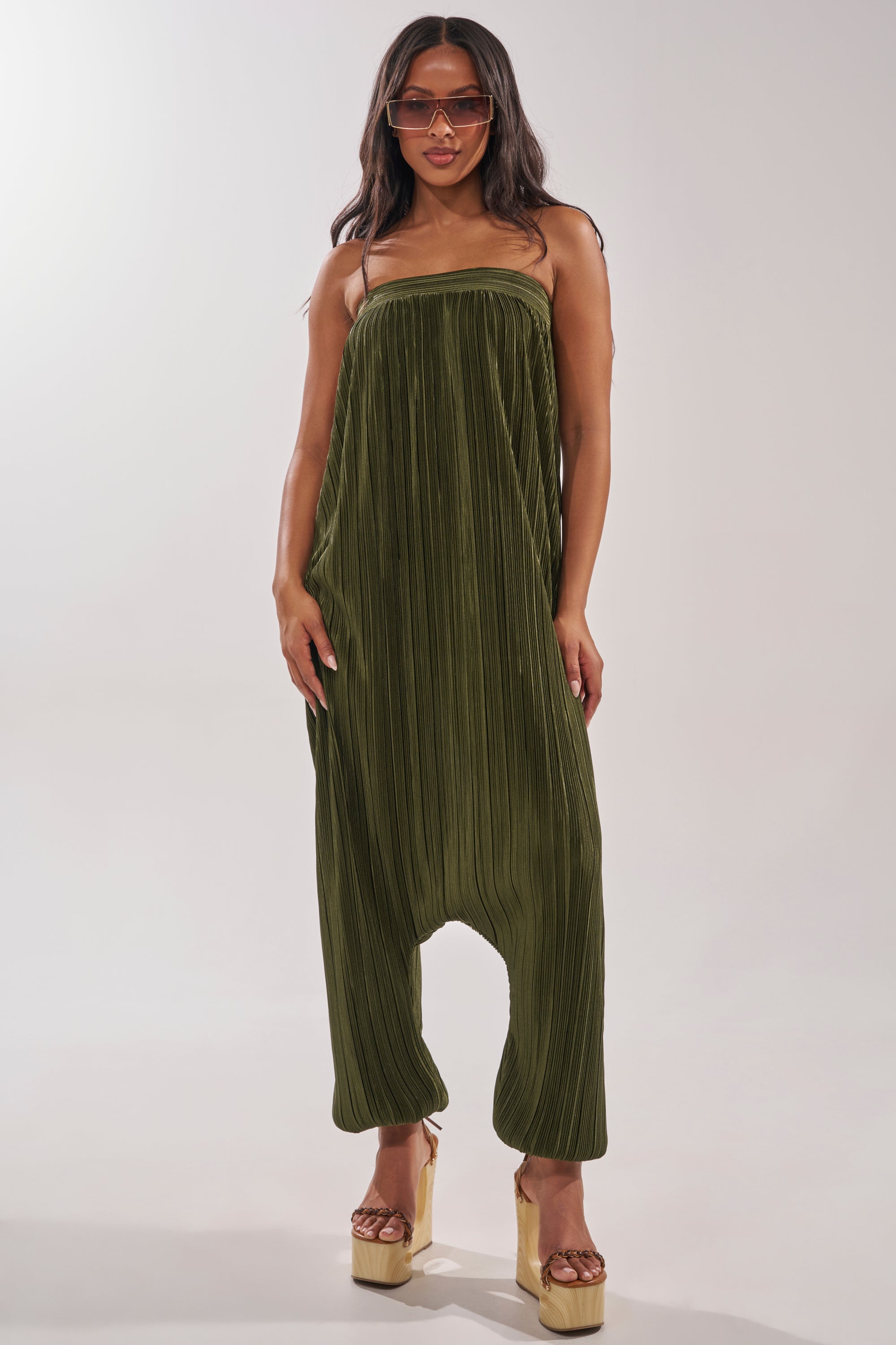 apolina／jump suits／3-5y FROM THE CITY DROP CROTCH JUMPSUIT IN OLIVE – AKIRA