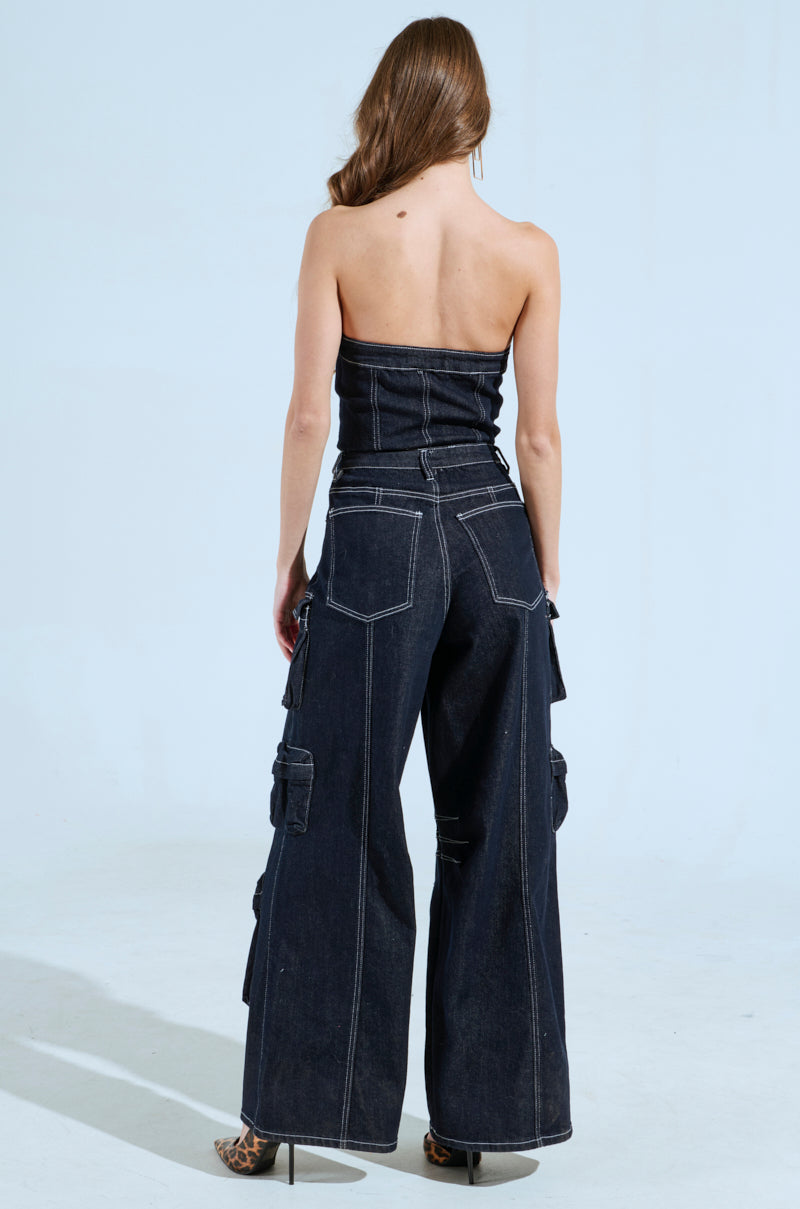 OVER YOU AGAIN DENIM JUMPSUIT