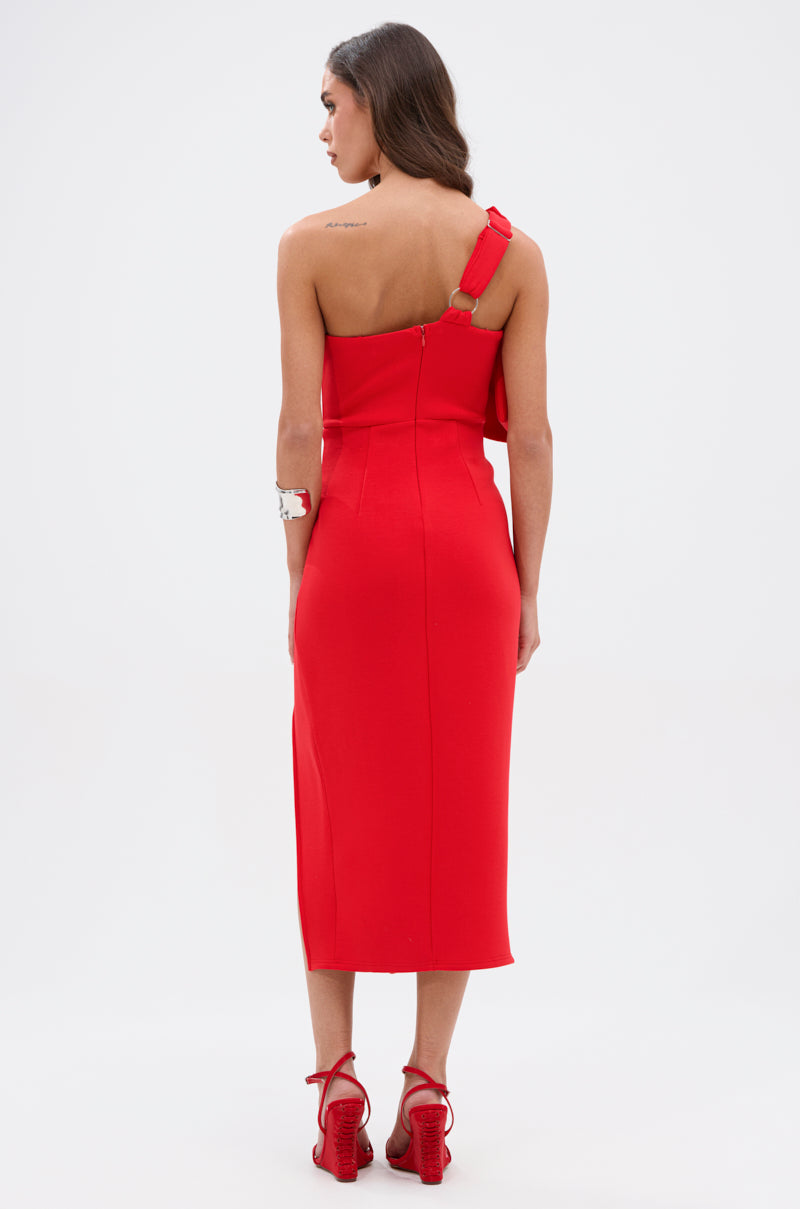 I WIN BOW FRONT MIDI DRESS – AKIRA