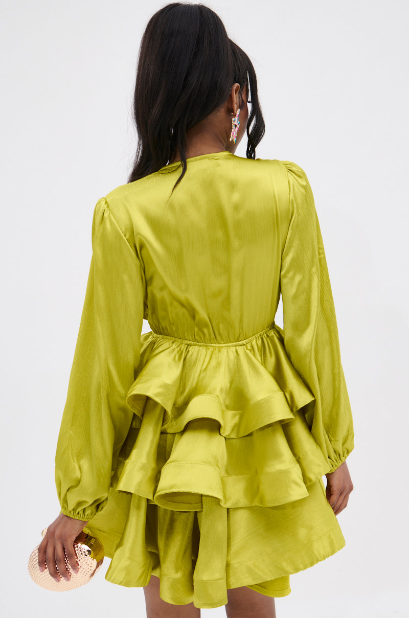 green emerald velvet dress MARYA' LIME GREEN DRESS – Kiwini The Label main image 0