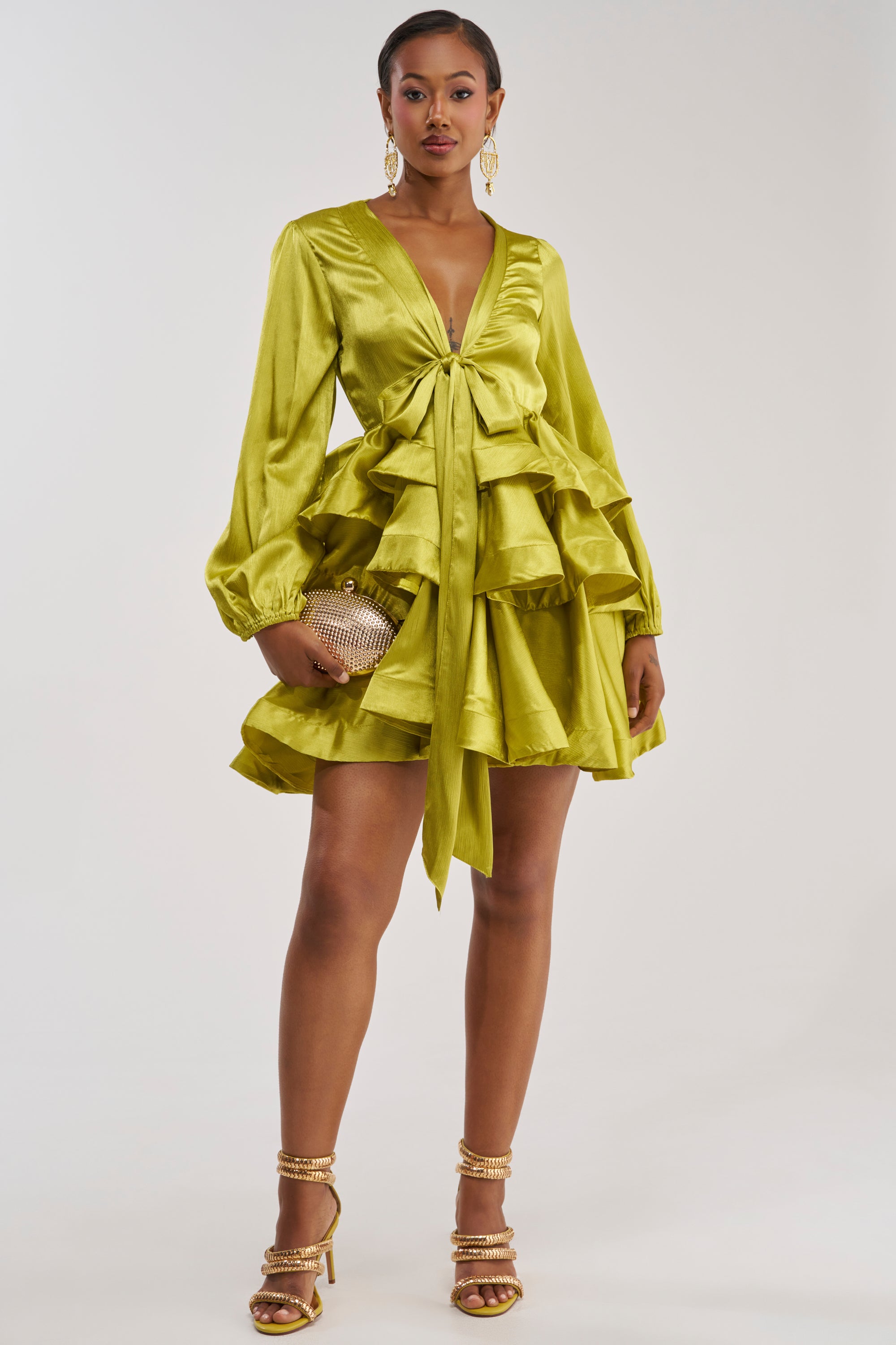 yellow silk satin ruffle mini dress strapless yellow dress short Short Yellow Satin Ruffle Homecoming Dress   Lisposa-parroquiadesanalbertomagno.com