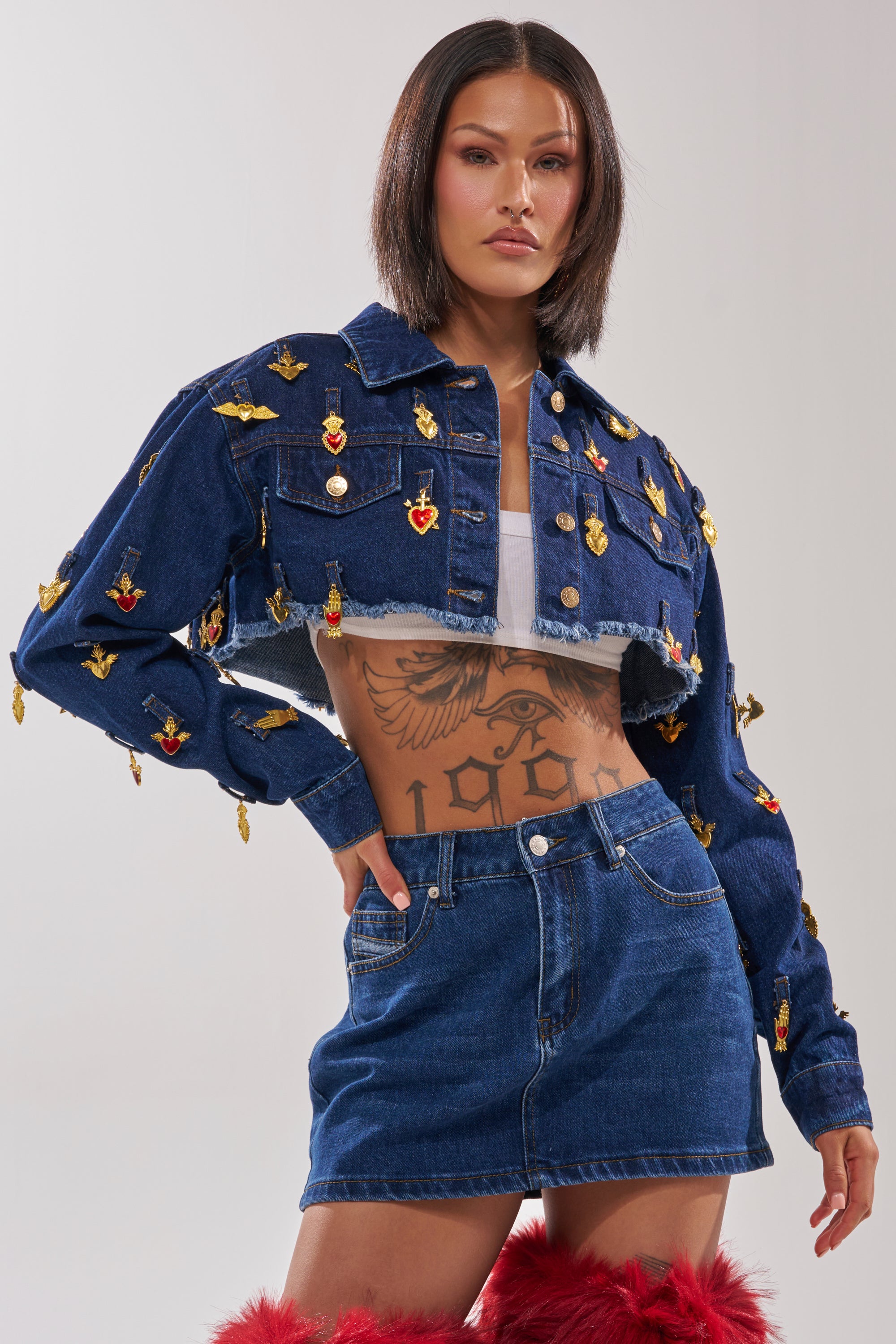 JUST A CRUSH CROPPED DENIM JACKET – AKIRA