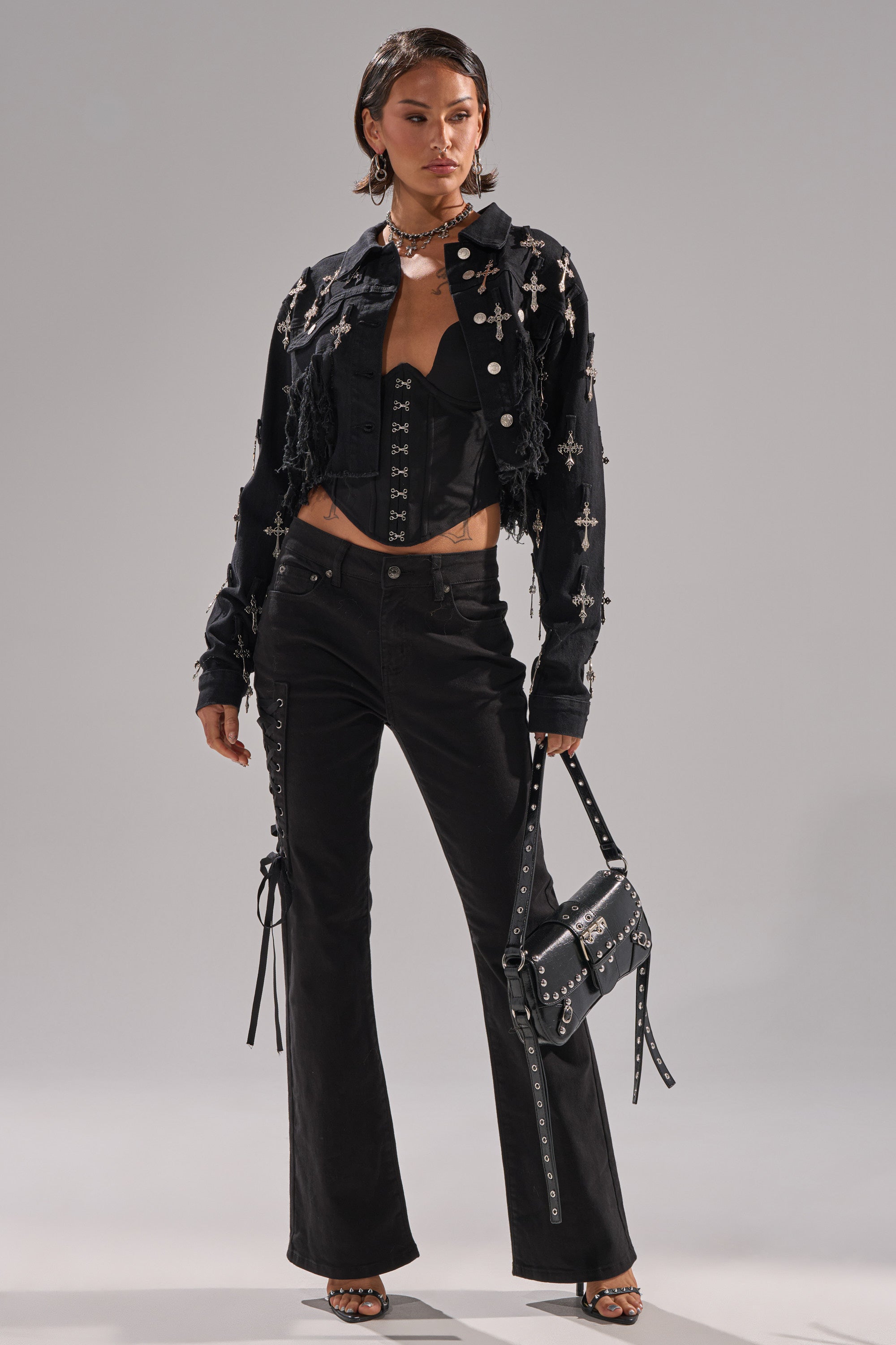 CROSS MY HEART ULTRA CROP DENIM JACKET – AKIRA