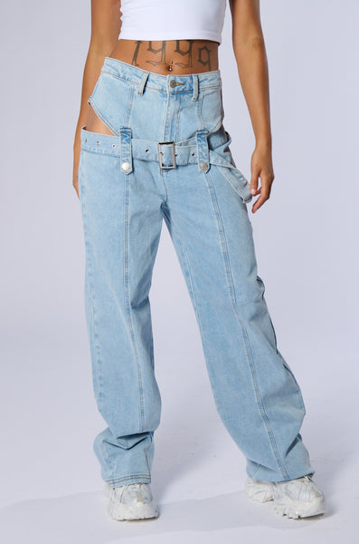 Drs Denim Pantライトブルー ダメージ加工 36